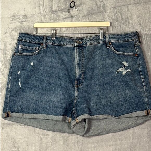 Old Navy OG Straight High Rise Distressed Jean Denim Shorts Size 26 - Picture 1 of 7